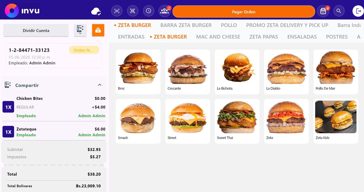 INVU POS — toma de pedidos