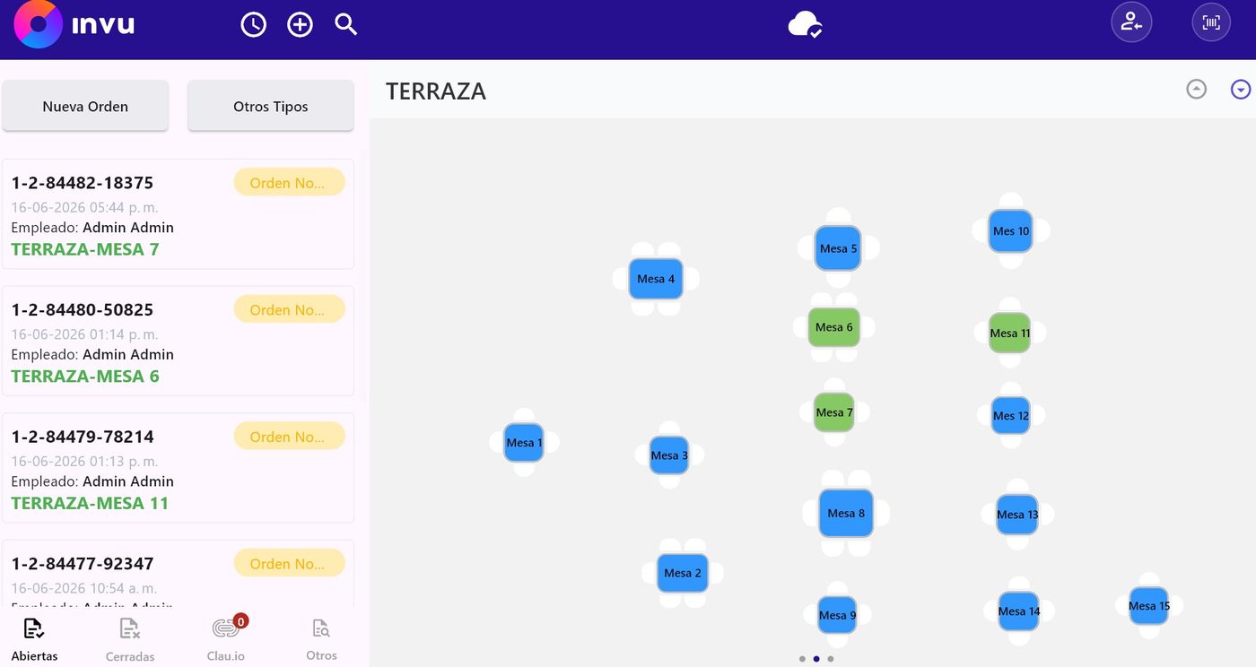 INVU POS — gestión de mesas